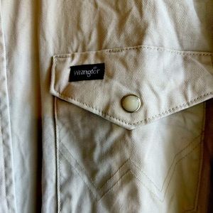 Wrangler pearl snap work shirt.
